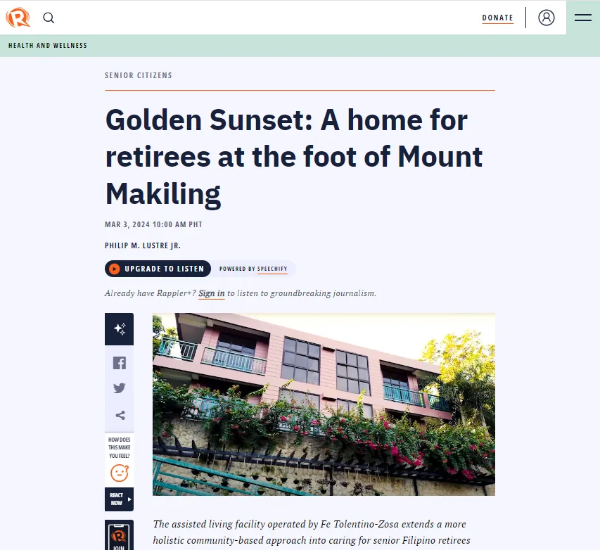 Golden Sunset featured in Rappler
